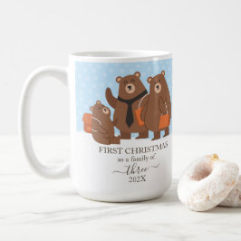3人家族の初めてのクリスマス ベア コーヒーマグカップ