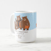 3人家族の初めてのクリスマス ベア コーヒーマグカップ (正面左)