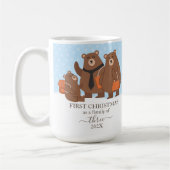 3人家族の初めてのクリスマス ベア コーヒーマグカップ (左)