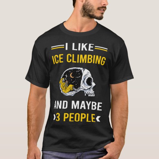 3人氷登山登りクライマー Tシャツ (正面)