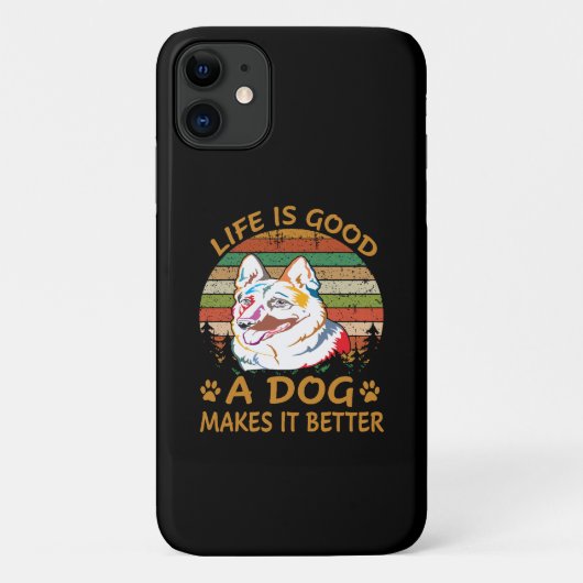 3人生は良い犬は良い Case-Mate iPhoneケース (裏面)