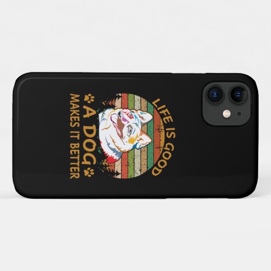 3人生は良い犬は良い Case-Mate iPhoneケース (裏面(横))