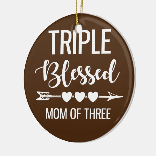 3人賛美の男の子の子の三つ組の母親 セラミックオーナメント (左)