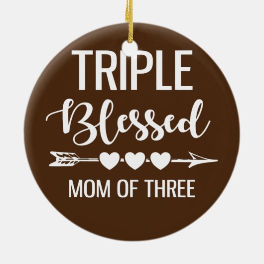 3人賛美の男の子の子の三つ組の母親 セラミックオーナメント (裏面)