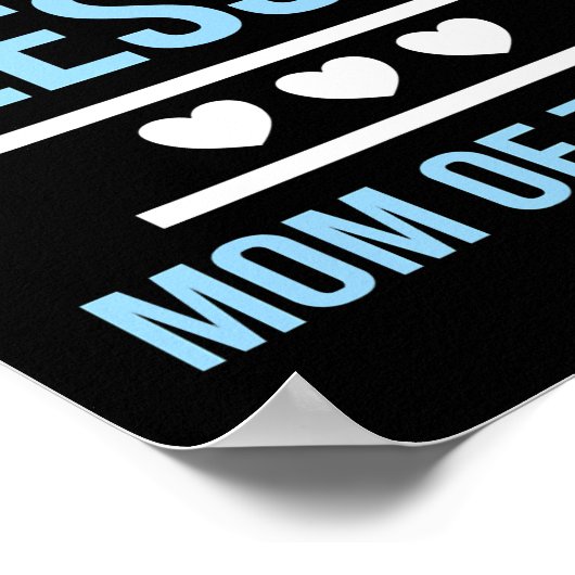 3人賛美の男の子の子の三つ組の母親 ポスター (角)