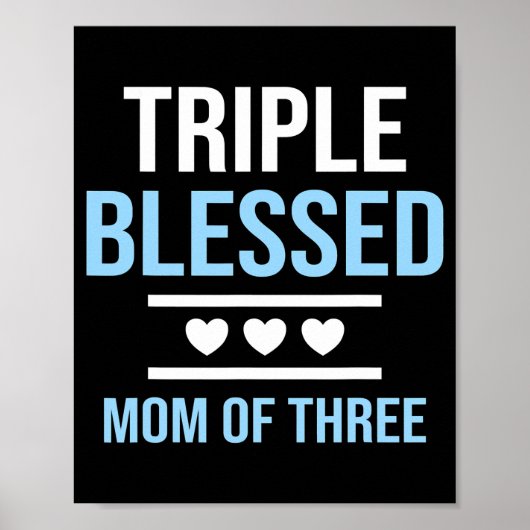 3人賛美の男の子の子の三つ組の母親 ポスター (正面)