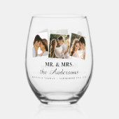 3人連エレガント絡の新婦結婚さん ステムなしワイングラス (裏面)