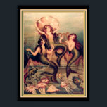 "3人魚"ヴィンテージデコキオストリプリント ポスター<br><div class="desc">1912ソフィアChiostriプリントは"3人組" 12x16</div>