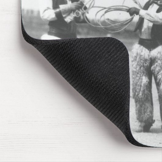 3人lassoing. マウスパッド (コーナー)