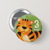 3今日かわいいタイガーアートボタン/バッジ 缶バッジ (正面&裏面)