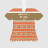 3位の醜いクリスマスセーターのコンテスト優勝 オーナメント (裏面)