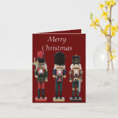 3体のナッツクラッカー カード (黄色い花)