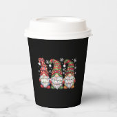 3体のノーム バッファロープレイド 赤 クリスマス 紙コップ (正面)