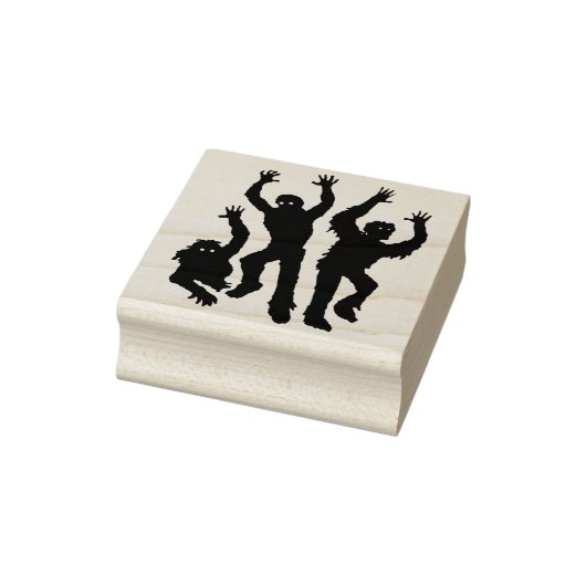 3体のモンスターシルエットアートスタンプ ラバースタンプ (スタンプ)