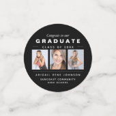 3体の写真卒業コラージュ（黒と白） コンフェッティ (スモール正面)