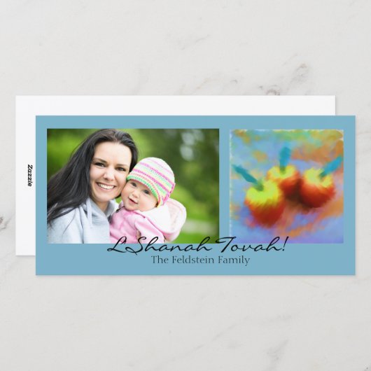 3個のりんごの写真カード シーズンカード (正面/裏面)