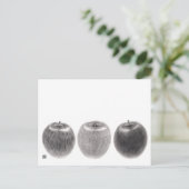 3個のりんご　横 ポストカード (スタンド正面)