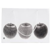 3個のりんご　横 ラージペーパーバッグ (裏面)