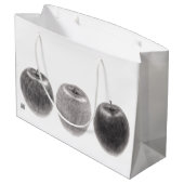 3個のりんご　横 ラージペーパーバッグ (裏面アングル)