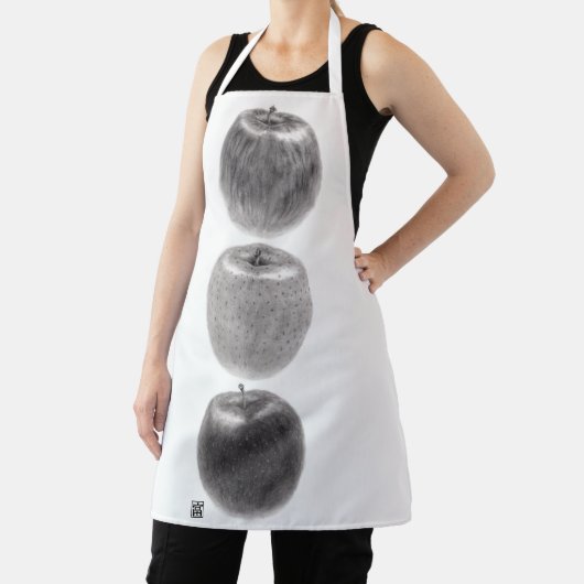 3個のりんご 縦 エプロン (インサイチュ)