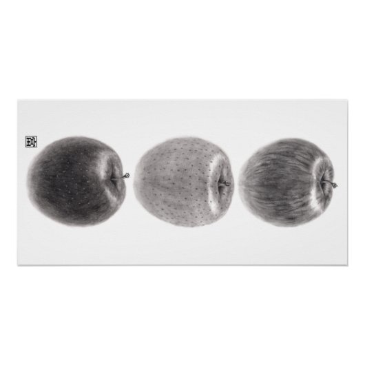 3個のりんご　縦 ポスター (正面)