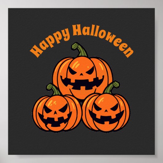 3個のジャックオランタンカボチャ ポスター (正面)