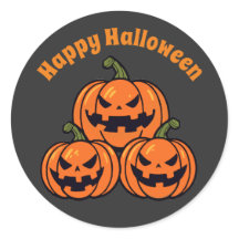 3個のジャックオランタンカボチャ