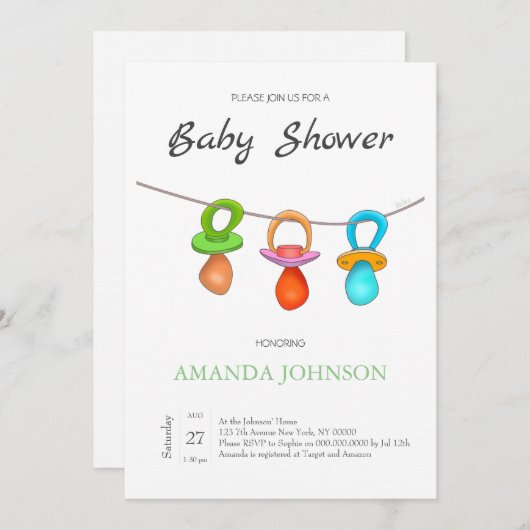 3個のパおもしろいシファイア 招待状 (正面/裏面)