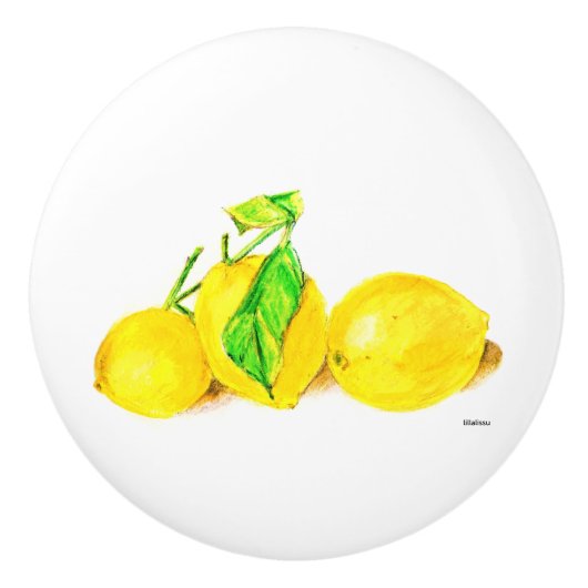 3個のレモン セラミックノブ (正面)