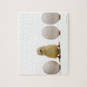 3個の卵を持つベビーの雛のクローズアップ ジグソーパズル (縦)