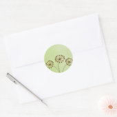 3個の茶色のタンポポの秋の花のステッカー ラウンドシール (封筒)