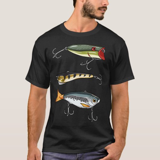 3個の釣り用ルアー Tシャツ (正面)