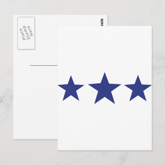3個の青い星 ポストカード (正面/裏面)