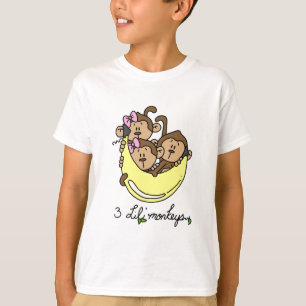 3個のLi'l猿のTシャツおよびギフト Tシャツ