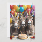 3倍の喜び:ロバの三つ子の誕生日パーティー 招待状 (裏面)