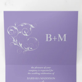 3倍パーソナライズされた結婚式招待状 三つ折り招待状