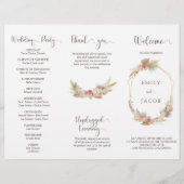 3倍ボホフローラ結婚式プログラムフライヤー チラシ (正面)