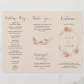 3倍ボホフローラ結婚式プログラムフライヤー チラシ (正面)