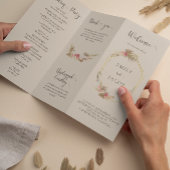 3倍ボホフローラ結婚式プログラムフライヤー チラシ