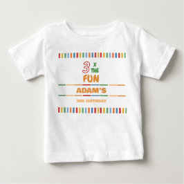 3倍楽しいカラフルな誕生日 ベビーTシャツ