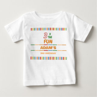 3倍楽しいカラフルな誕生日 ベビーTシャツ