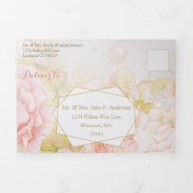 3倍赤面バラオールインワン結婚式招待状