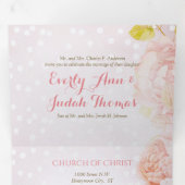 3倍赤面バラオールインワン結婚式招待状 三つ折りプログラム (内部最初)