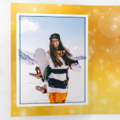 3倍金ゴールドメリークリスマスダブルフォトカード 三つ折りクリスマスカード (内部最初)