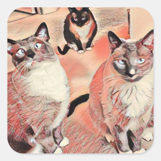 3兄弟ステッカー スクエアシール (正面)