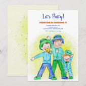 3兄弟パーティー 招待状 (正面/裏面)