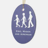 3兄弟:紙カットアウトスタイル少年 セラミックオーナメント (左)