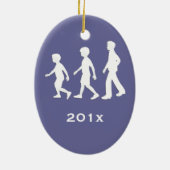 3兄弟:紙カットアウトスタイル少年 セラミックオーナメント (裏面)