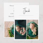 3光モダンベビーシンプル誕生 案内状 (正面/裏面)