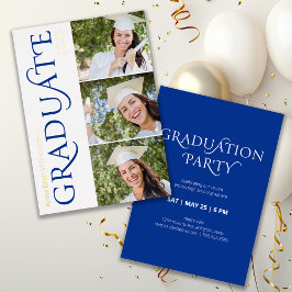 3光モダン海軍金ゴールド卒業党 箔招待状